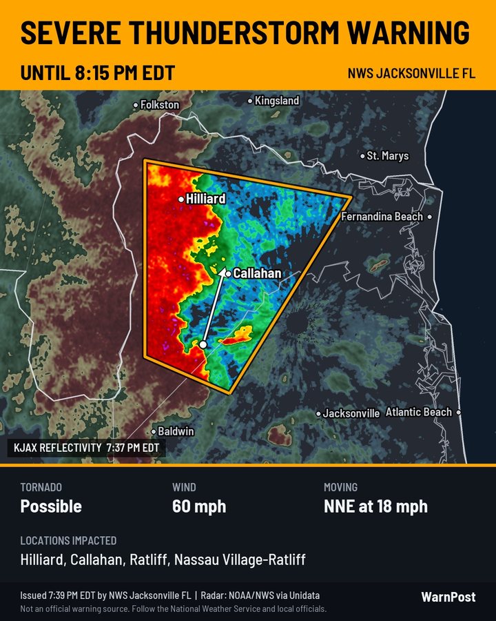 WarnPost Severe Weather Flyer with Doppler Radar Polygon